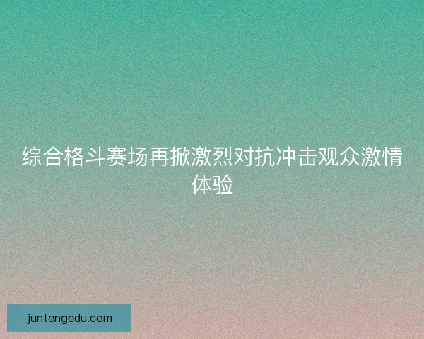 综合格斗赛场再掀激烈对抗冲击观众激情体验