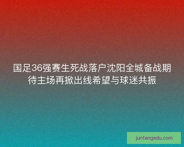 国足36强赛生死战落户沈阳全城备战期待主场再掀出线希望与球迷共振